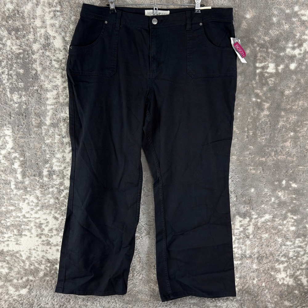 New Fashion Bug Petites Size 20wp Bootcut Stretch Denim Jeans Black Women